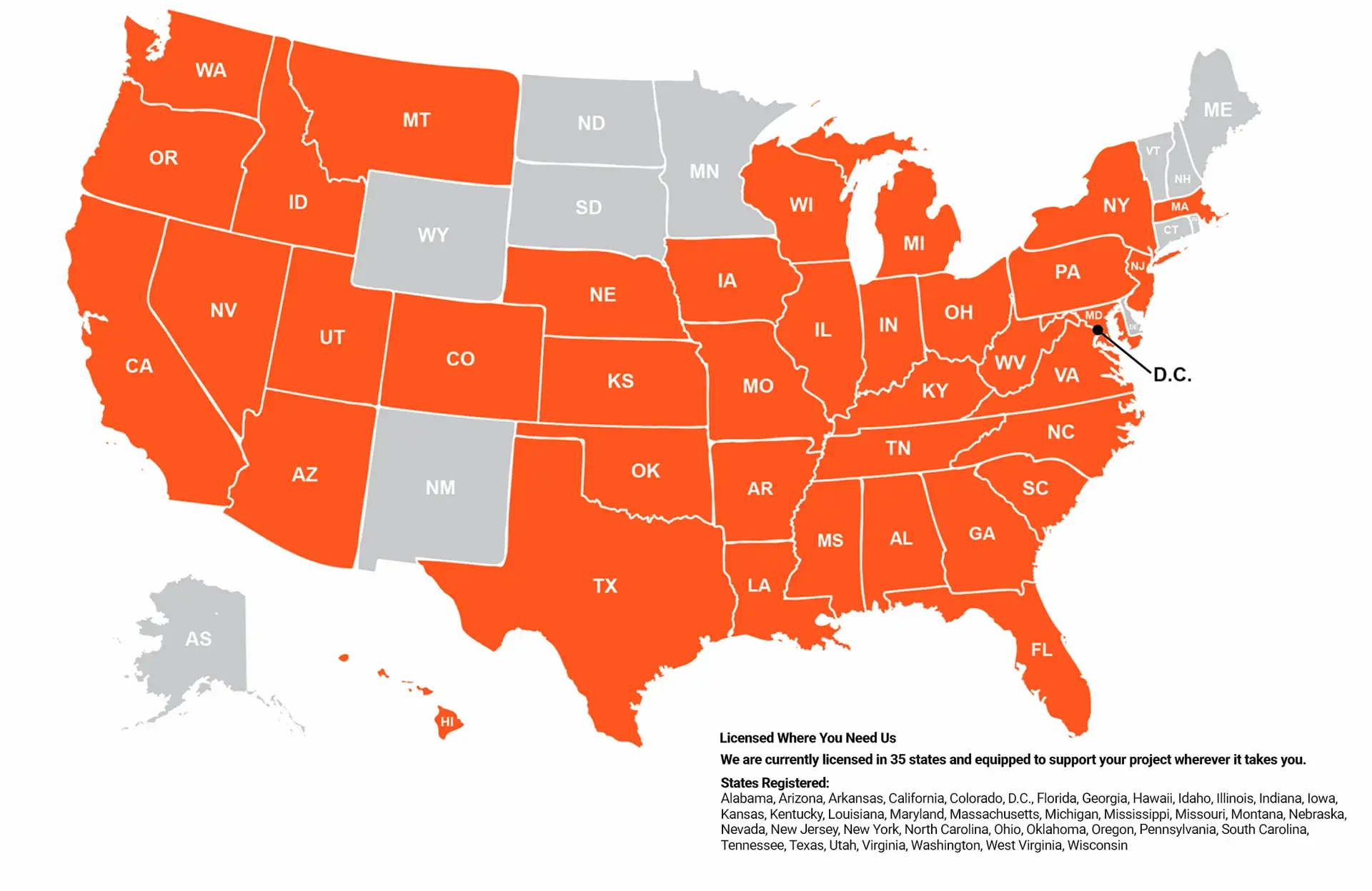 States of Registration Map